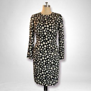 Whistles Black & White Print Silk Stretch Dress